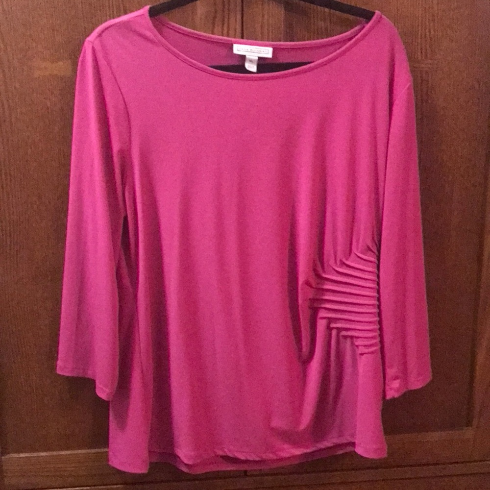 Gorgeous silky top with asymmetric gathering